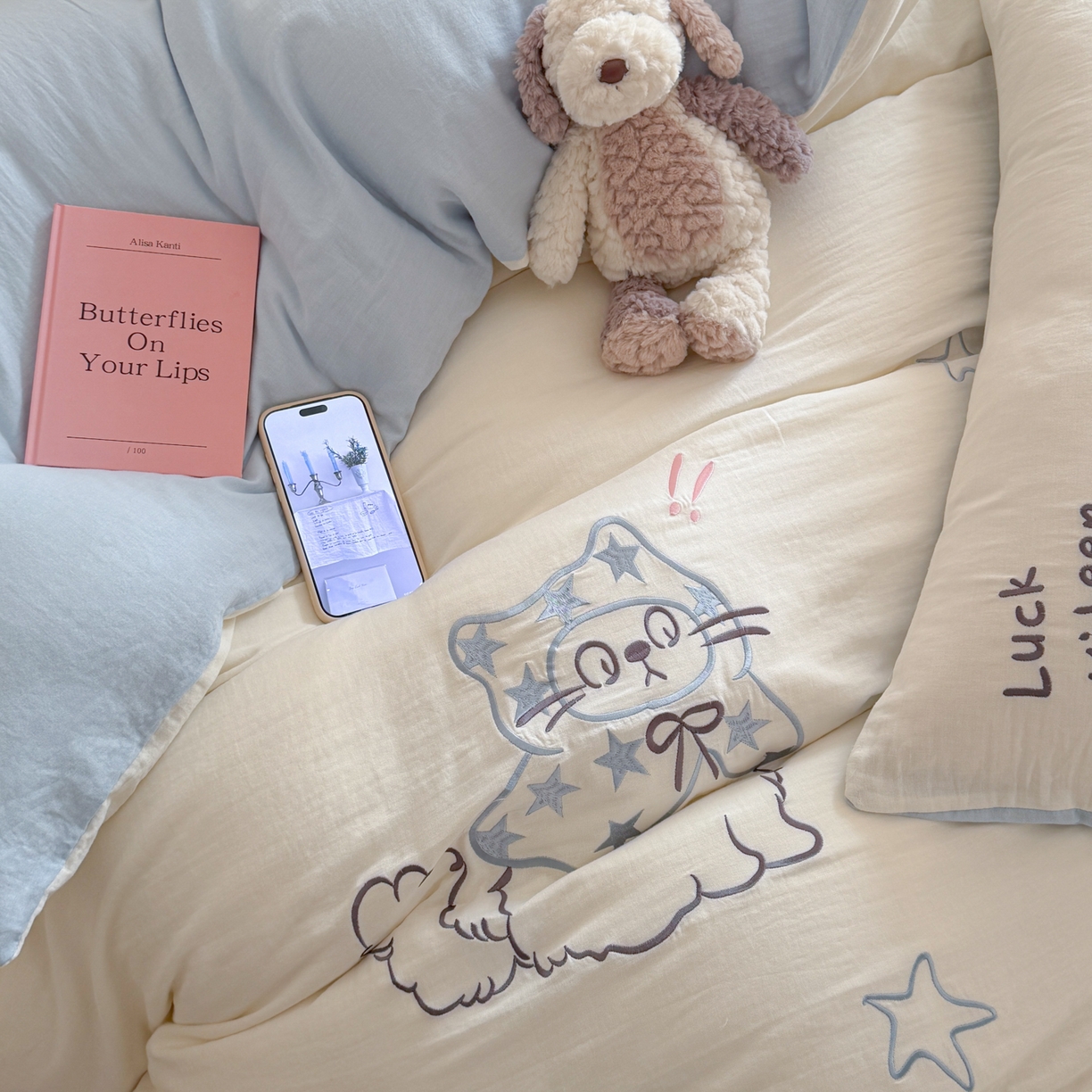 91家纺网 家纺一手货源 找家纺 （总）FORTWO家纺原创设计（FOR TWO家纺） 2026新款全棉双层纱四件套--睡觉猫(会员-15 控价：（券前）基础价不低于小号248元，中号328元，大号348元 床笠加10元)