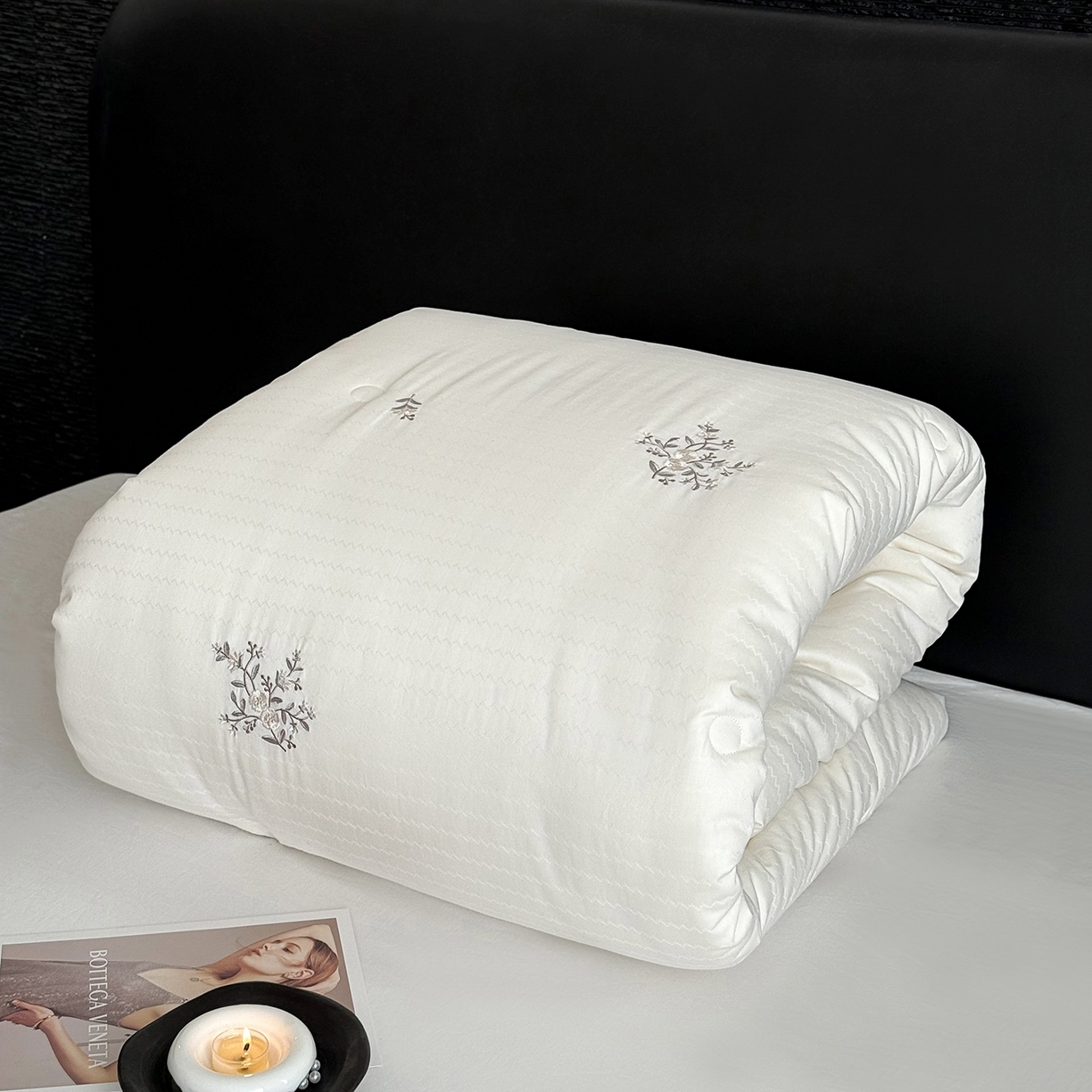 91家纺网 家纺一手货源 找家纺 （总）鹿班家居 2026春季新品全棉提花+刺绣55%大豆被被子被芯-春花盏(标准会员-20元)