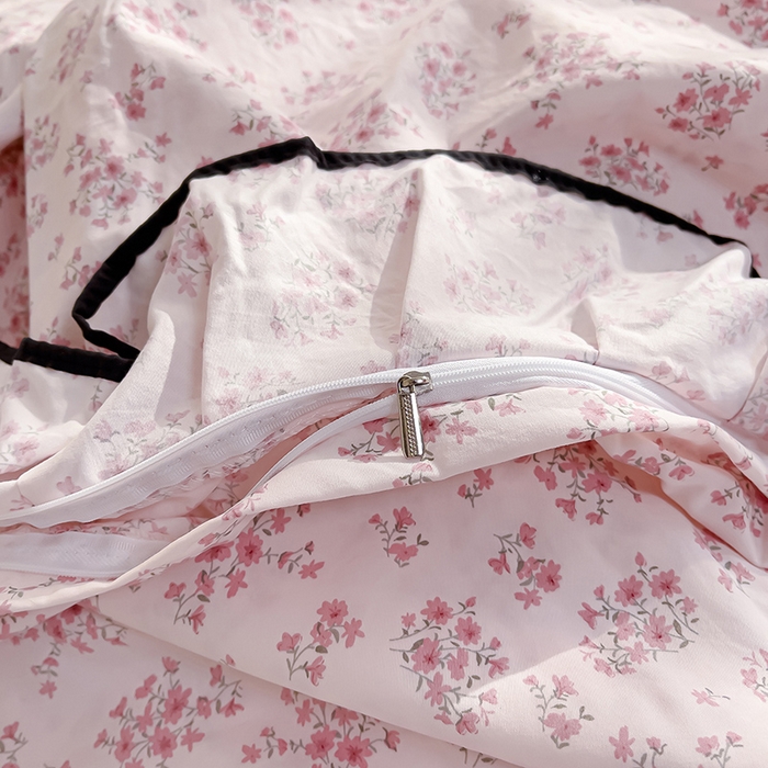 91家纺网 家纺一手货源 找家纺 赛丽雅 2026春夏新款古法水洗棉床盖四件套 七分甜