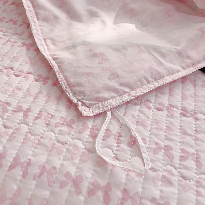 91家纺网 家纺一手货源 找家纺 赛丽雅 2026春夏新款古法水洗棉床盖四件套 可爱兔