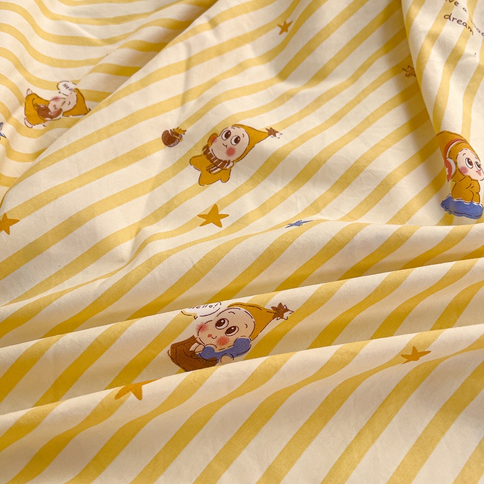 91家纺网 家纺一手货源 找家纺 赛丽雅 2026春夏新款古法水洗棉床盖四件套 甜星人