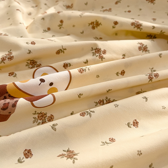 91家纺网 家纺一手货源 找家纺 赛丽雅 2026春夏新款古法水洗棉床盖四件套 暖兔