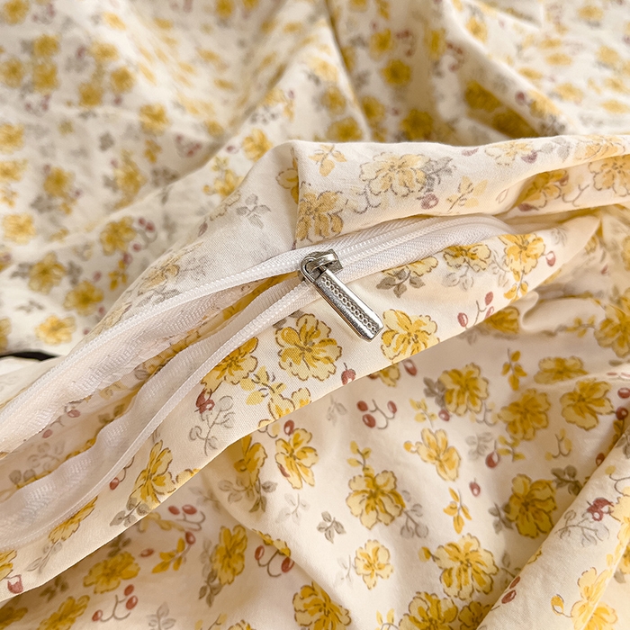 91家纺网 家纺一手货源 找家纺 赛丽雅 2026春夏新款古法水洗棉床盖四件套 花田错