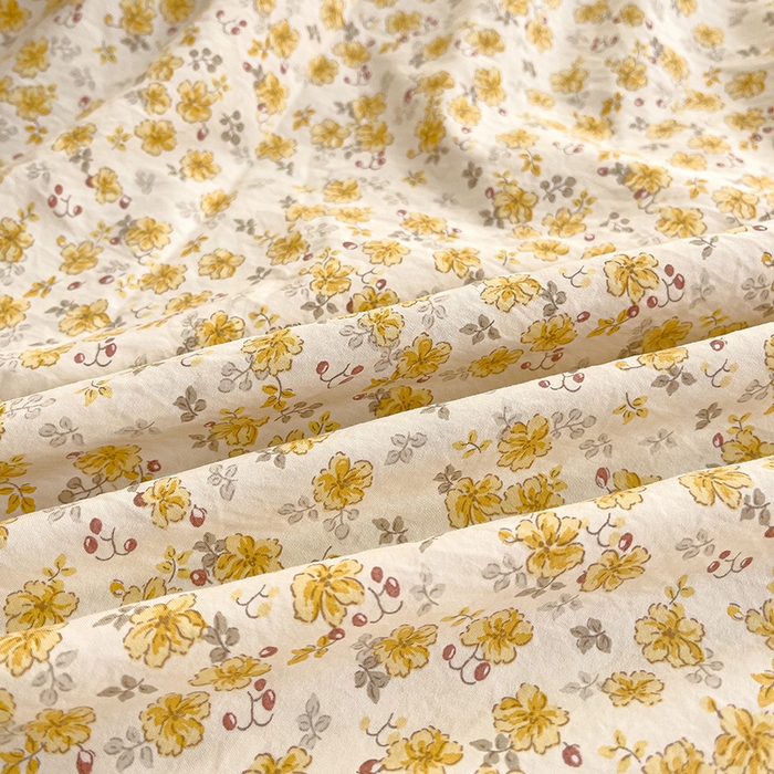 91家纺网 家纺一手货源 找家纺 赛丽雅 2026春夏新款古法水洗棉床盖四件套 花田错