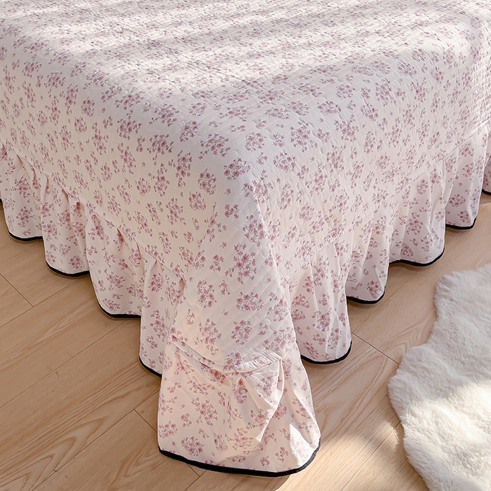 91家纺网 家纺一手货源 找家纺 赛丽雅 2026春夏新款古法水洗棉床盖四件套 七分甜