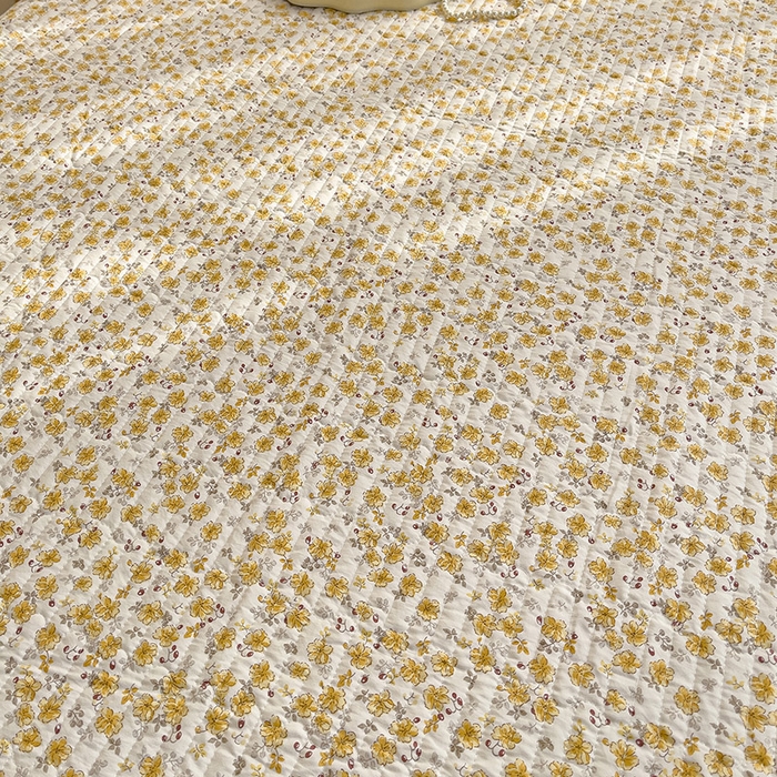 91家纺网 家纺一手货源 找家纺 赛丽雅 2026春夏新款古法水洗棉床盖四件套 花田错