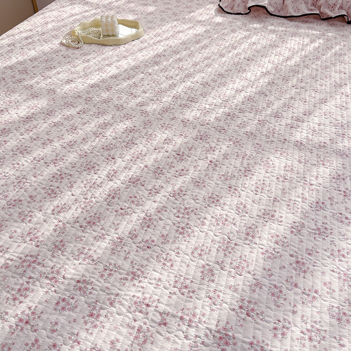 91家纺网 家纺一手货源 找家纺 赛丽雅 2026春夏新款古法水洗棉床盖四件套 七分甜