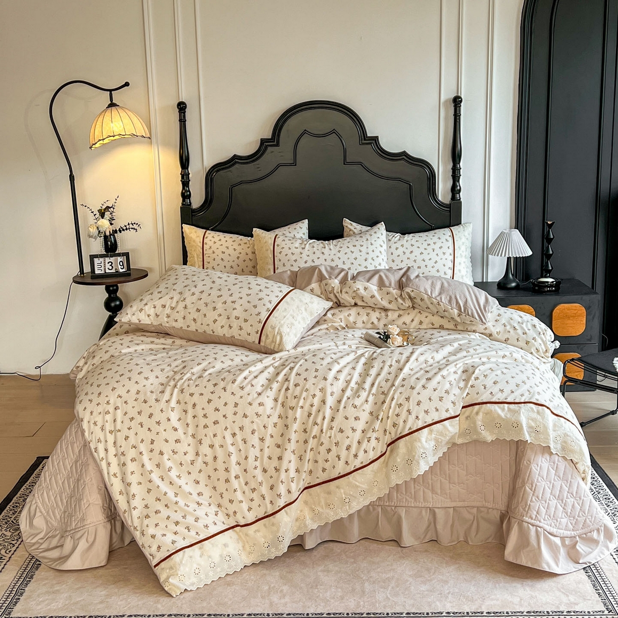 91家纺网 家纺一手货源 找家纺 （总）美梦家纺 2026新款高克重全棉花边云感棉床盖四件套