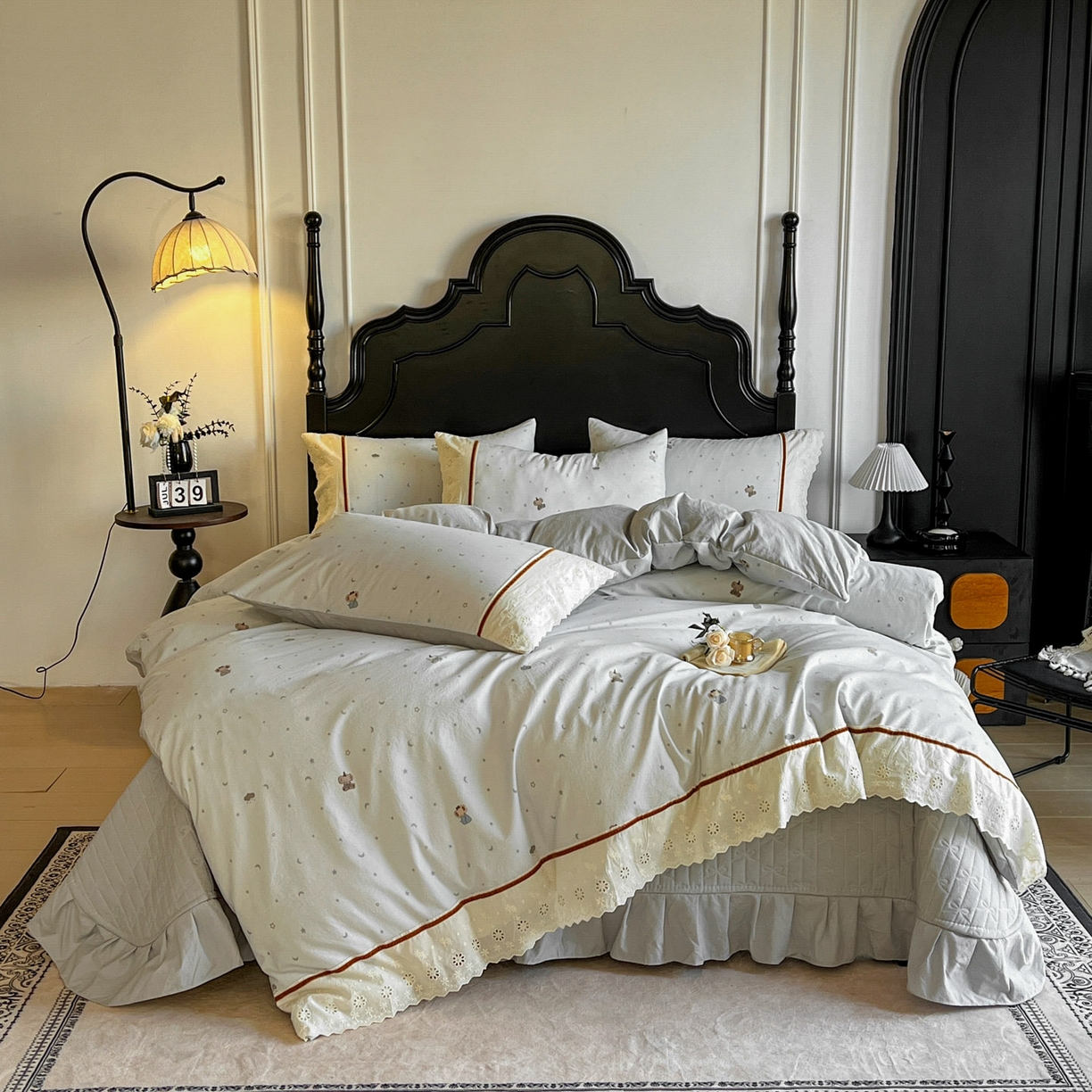 91家纺网 家纺一手货源 找家纺 （总）美梦家纺 2026新款高克重全棉花边云感棉床盖四件套