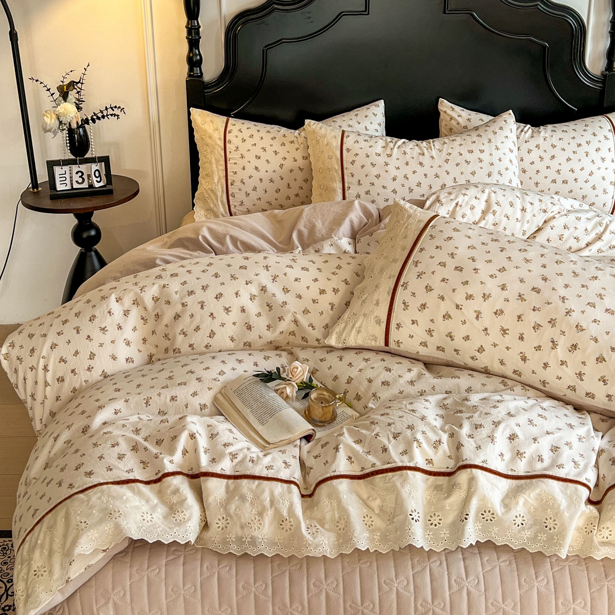 91家纺网 家纺一手货源 找家纺 （总）美梦家纺 2026新款高克重全棉花边云感棉床盖四件套