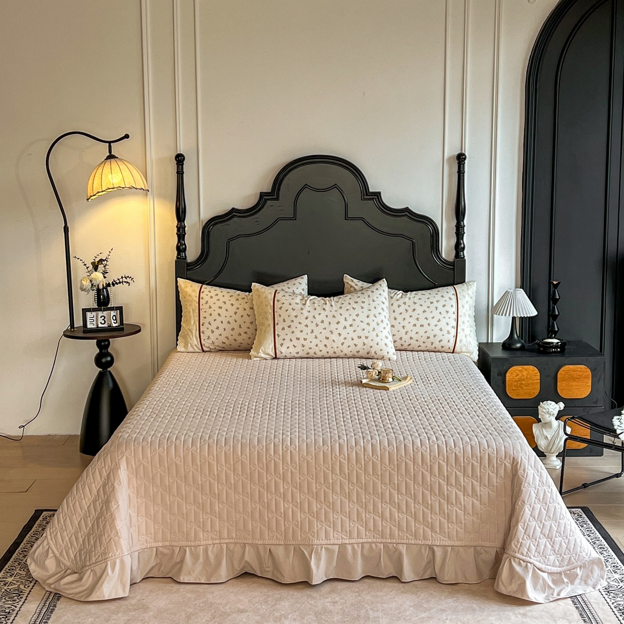 91家纺网 家纺一手货源 找家纺 （总）美梦家纺 2026新款高克重全棉花边云感棉床盖四件套