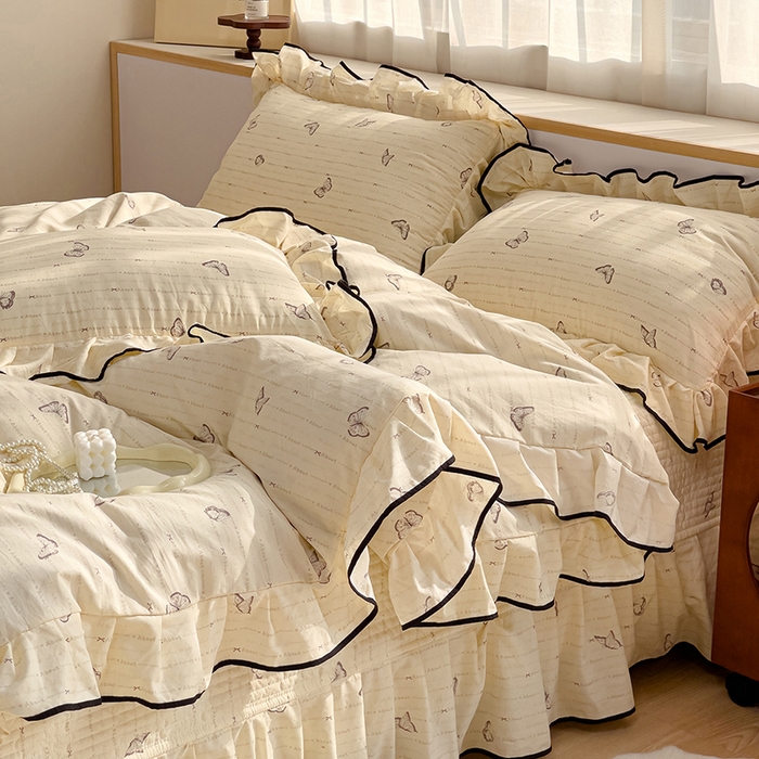 91家纺网 家纺一手货源 找家纺 （总）赛丽雅 2026春夏新款古法水洗棉床盖四件套