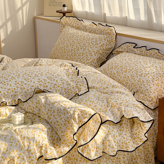 91家纺网 家纺一手货源 找家纺 （总）赛丽雅 2026春夏新款古法水洗棉床盖四件套