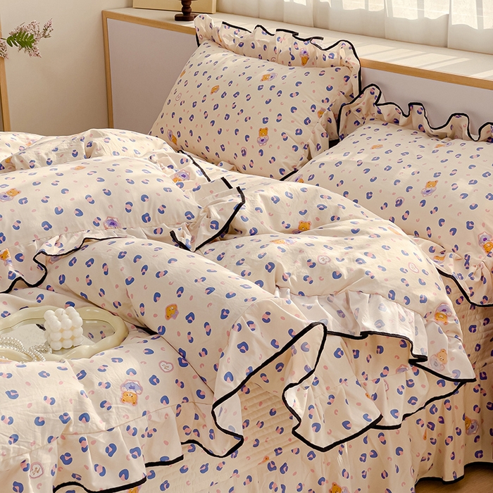 91家纺网 家纺一手货源 找家纺 （总）赛丽雅 2026春夏新款古法水洗棉床盖四件套