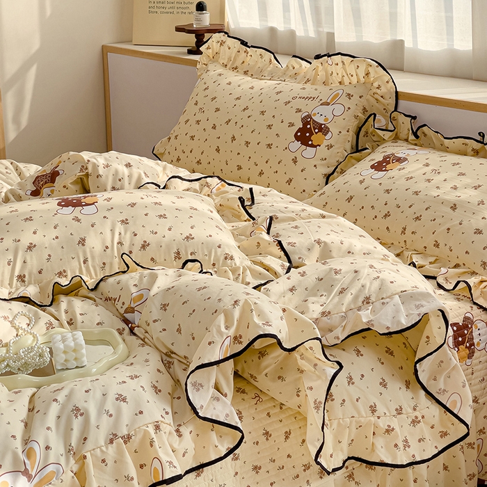 91家纺网 家纺一手货源 找家纺 （总）赛丽雅 2026春夏新款古法水洗棉床盖四件套