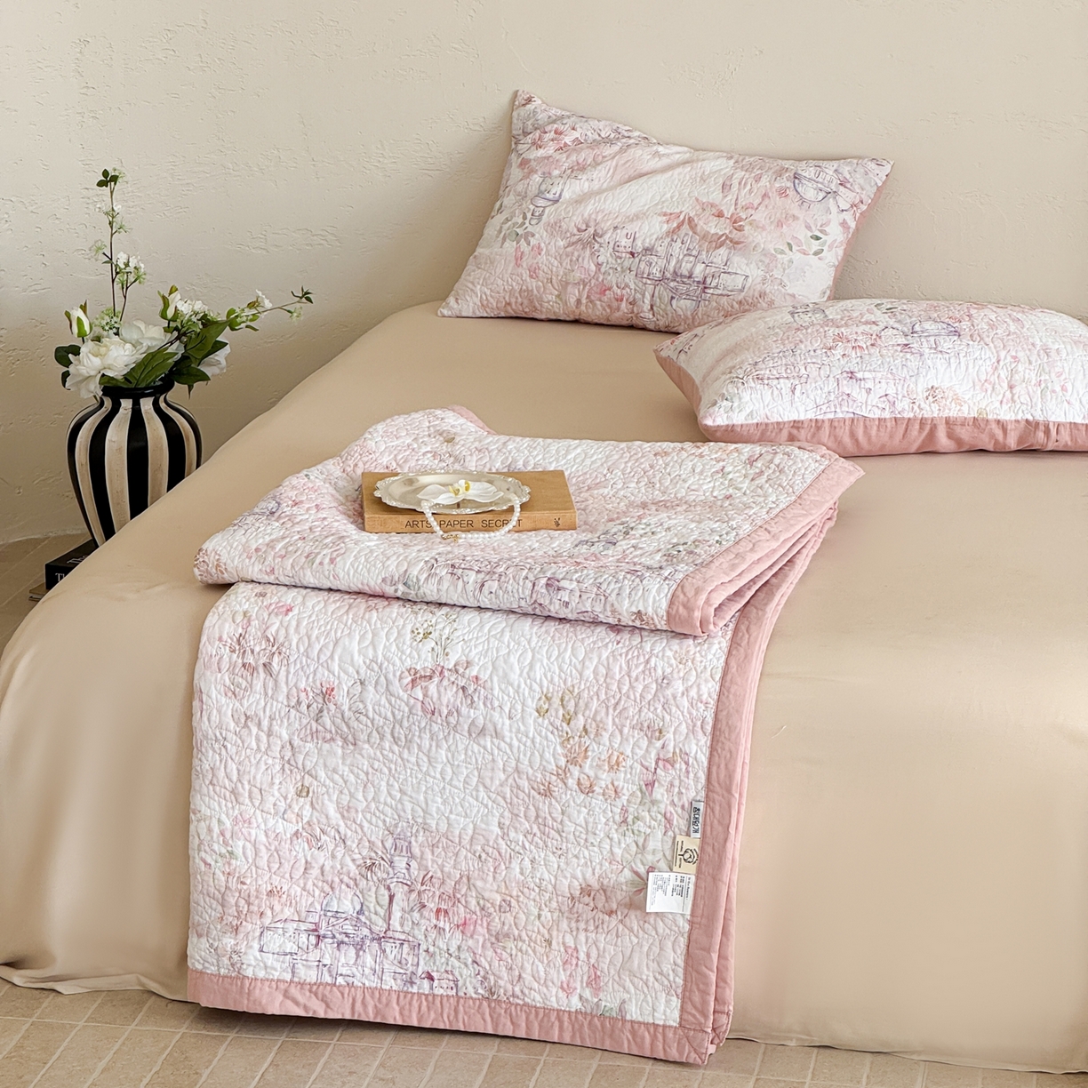 91家纺网 家纺一手货源 找家纺 （总）床盖工厂店 2026新款高端活性数码工艺双面全棉棉花床盖三件套