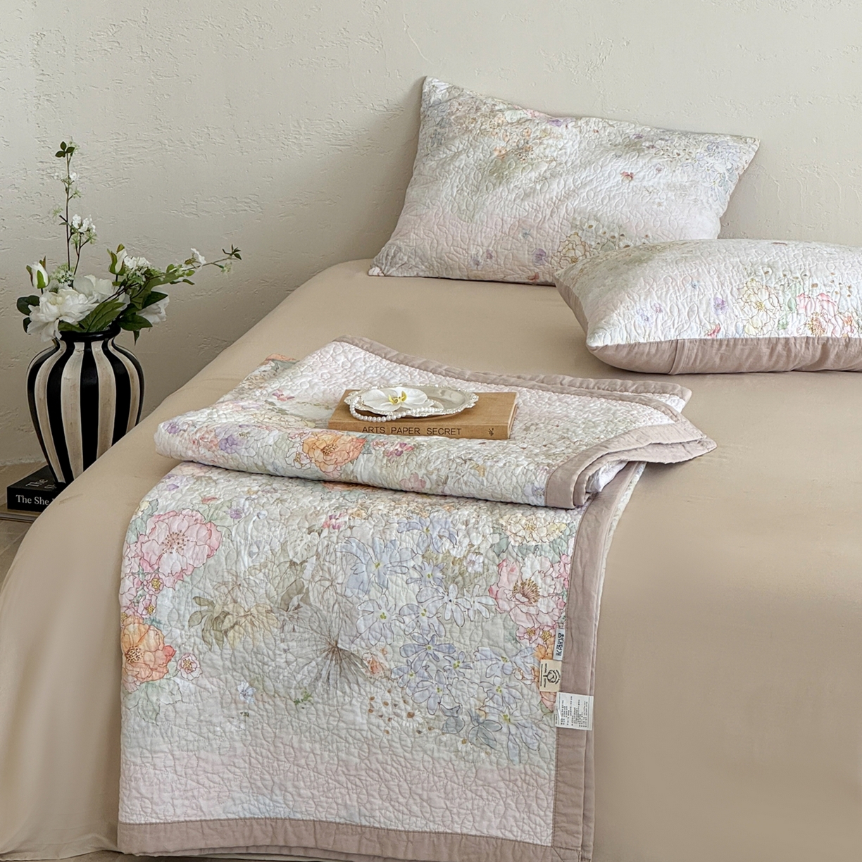 91家纺网 家纺一手货源 找家纺 （总）床盖工厂店 2026新款高端活性数码工艺双面全棉棉花床盖三件套