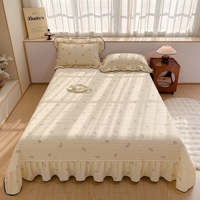 91家纺网 家纺一手货源 找家纺 （总）赛丽雅 2026春夏新款古法水洗棉床盖四件套