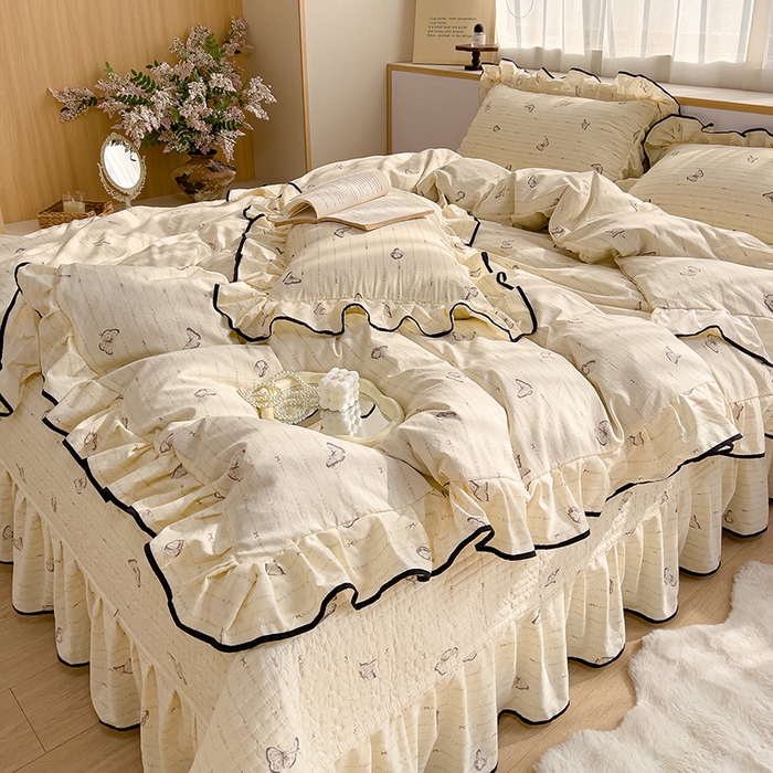 91家纺网 家纺一手货源 找家纺 （总）赛丽雅 2026春夏新款古法水洗棉床盖四件套