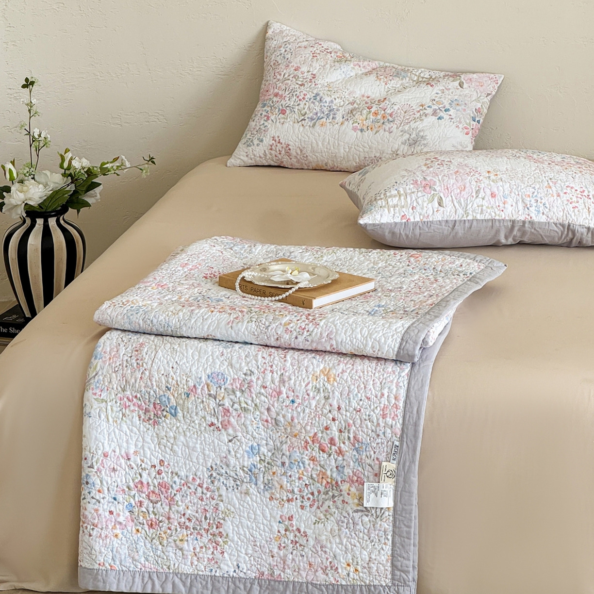 91家纺网 家纺一手货源 找家纺 床盖工厂店 2026新款高端活性数码工艺双面全棉棉花床盖三件套 心蕊