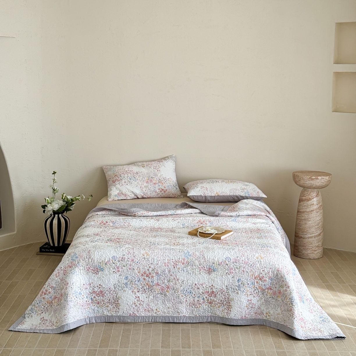 91家纺网 家纺一手货源 找家纺 床盖工厂店 2026新款高端活性数码工艺双面全棉棉花床盖三件套 心蕊