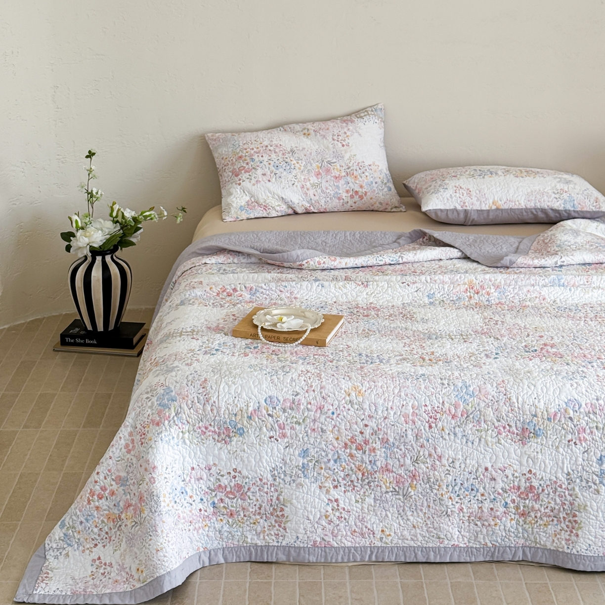 91家纺网 家纺一手货源 找家纺 床盖工厂店 2026新款高端活性数码工艺双面全棉棉花床盖三件套 心蕊