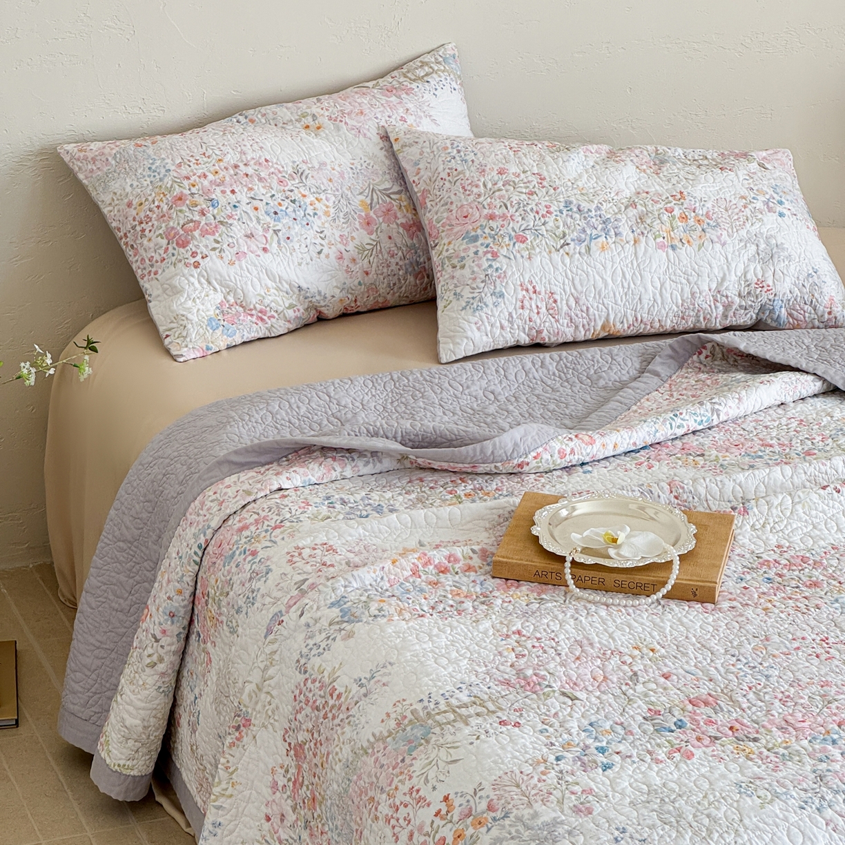 91家纺网 家纺一手货源 找家纺 床盖工厂店 2026新款高端活性数码工艺双面全棉棉花床盖三件套 心蕊