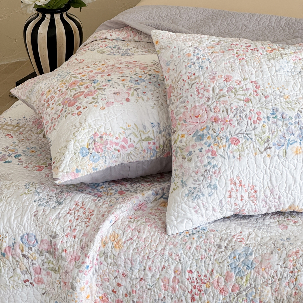 91家纺网 家纺一手货源 找家纺 床盖工厂店 2026新款高端活性数码工艺双面全棉棉花床盖三件套 心蕊