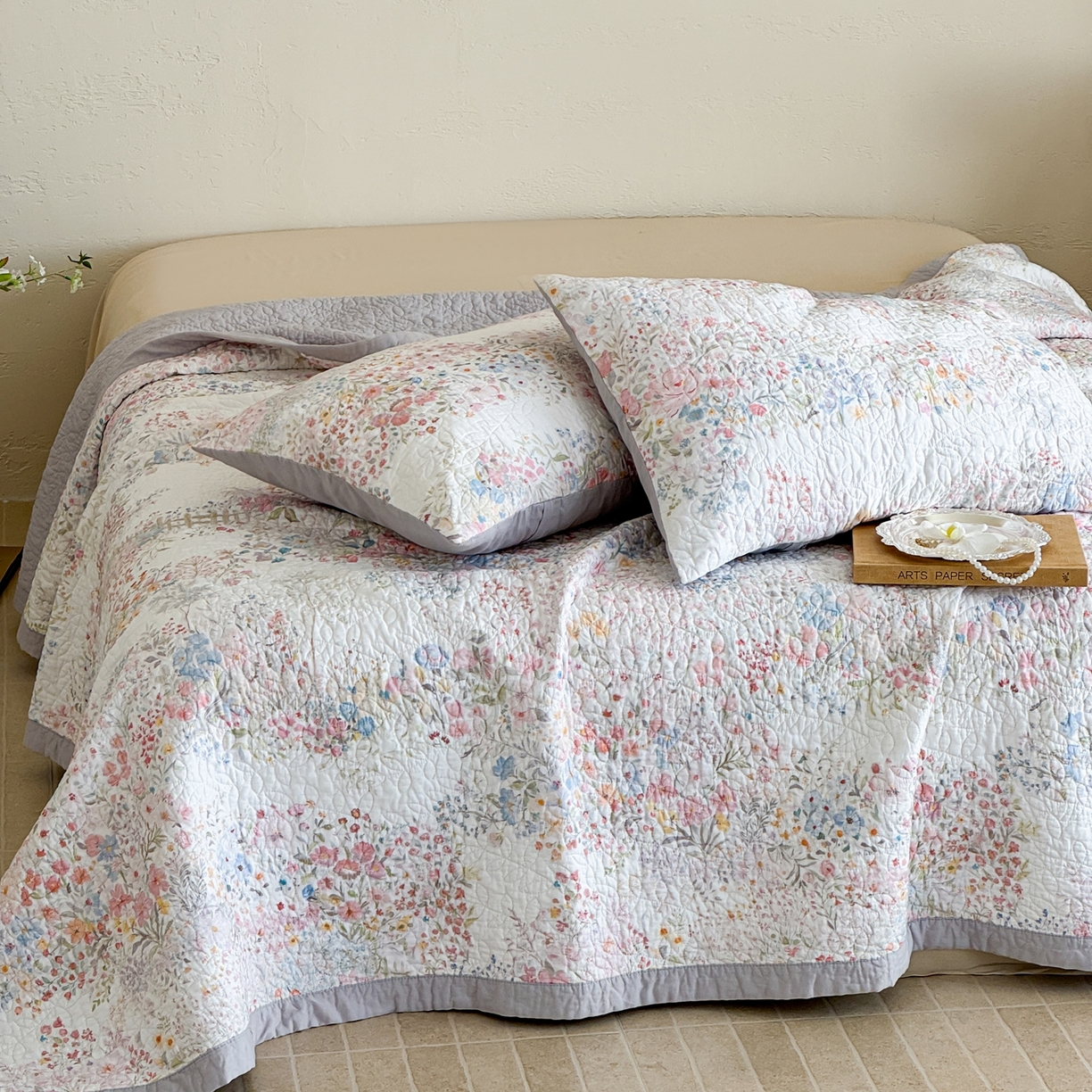 91家纺网 家纺一手货源 找家纺 床盖工厂店 2026新款高端活性数码工艺双面全棉棉花床盖三件套 心蕊