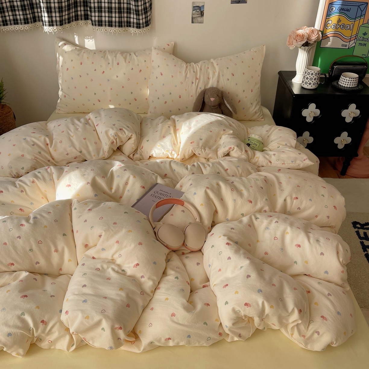 91家纺网 家纺一手货源 找家纺 （总）初念 2026新款A类小清新古法简约水洗棉四件套