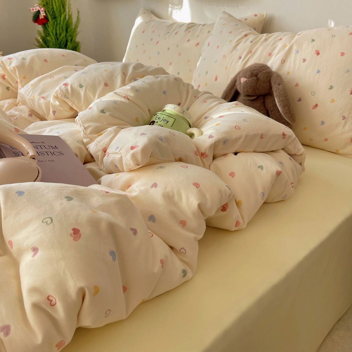 91家纺网 家纺一手货源 找家纺 （总）初念 2026新款A类小清新古法简约水洗棉四件套