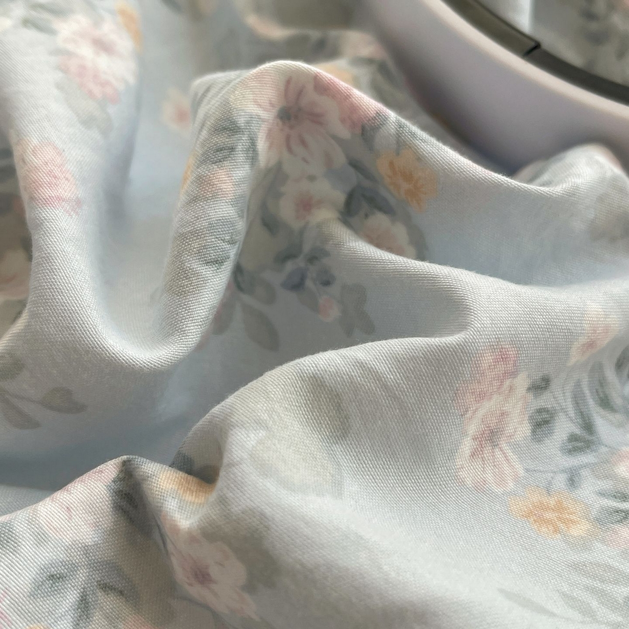 91家纺网 家纺一手货源 找家纺 初念 2026新款A类小清新古法简约水洗棉四件套 气泡蓝莓