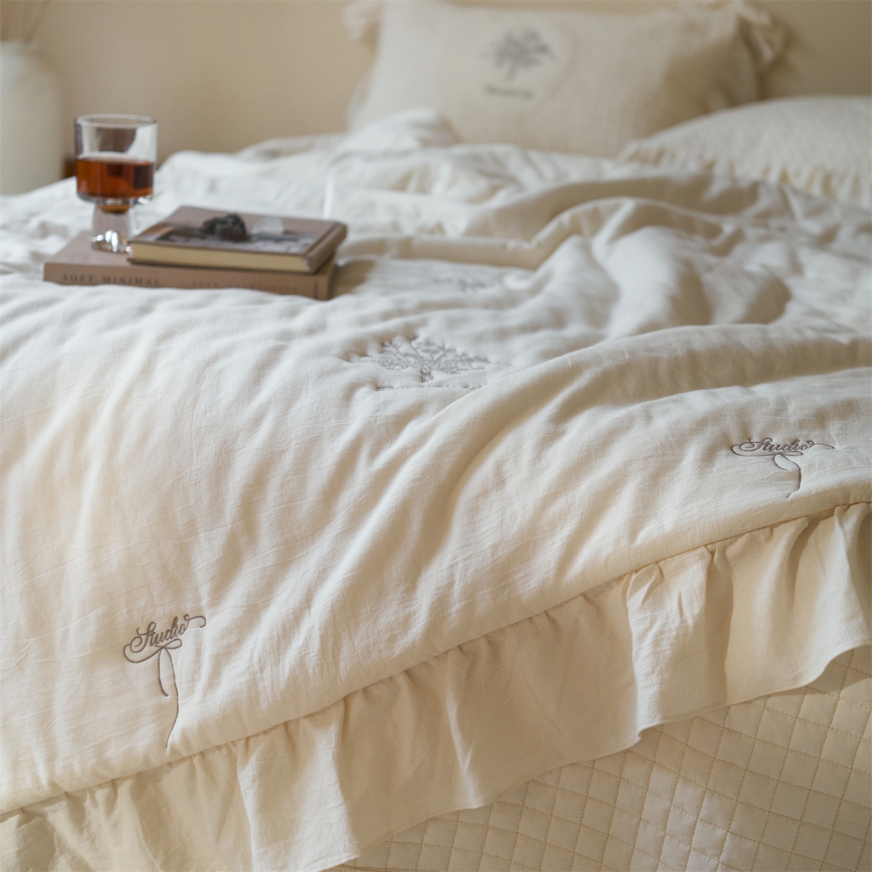 91家纺网 家纺一手货源 找家纺 上喜 2026新款多功能夏被床盖四件套浪漫生活 浪漫生活-米色