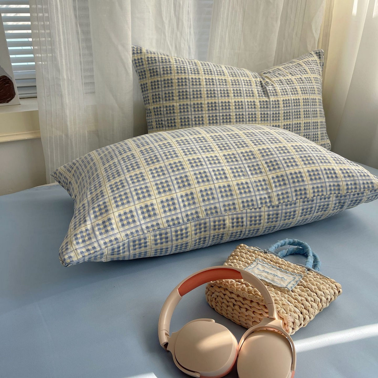 91家纺网 家纺一手货源 找家纺 初念 2026新款A类小清新古法简约水洗棉四件套 圆珠笔