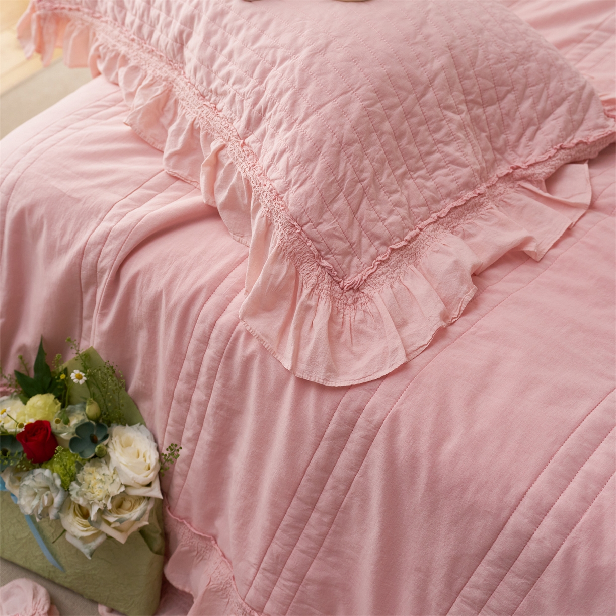 91家纺网 家纺一手货源 找家纺 （总）上喜 2026新款全棉七代砂洗多功能夏被床盖