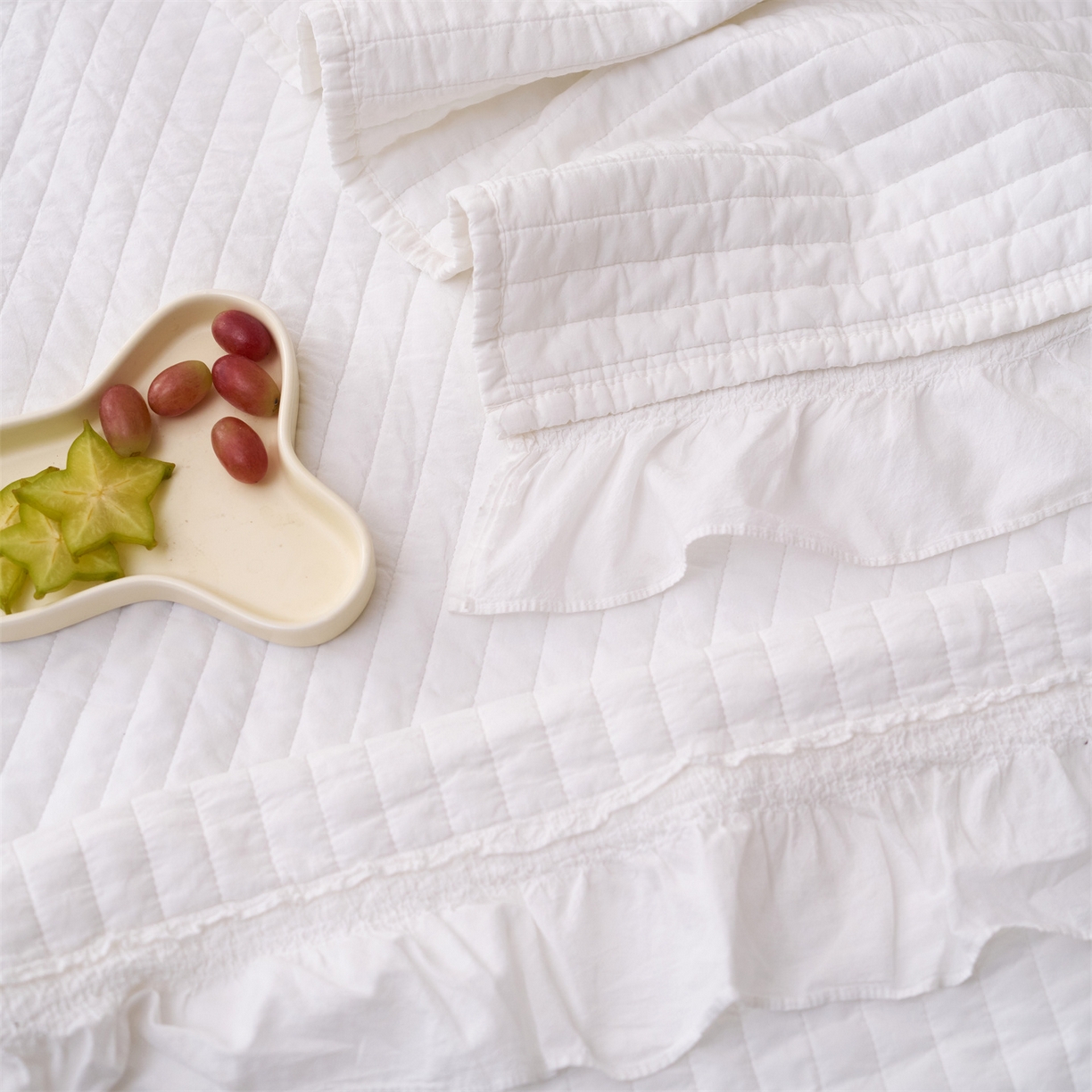 91家纺网 家纺一手货源 找家纺 上喜 2026新款全棉七代砂洗多功能夏被床盖 啵啵白