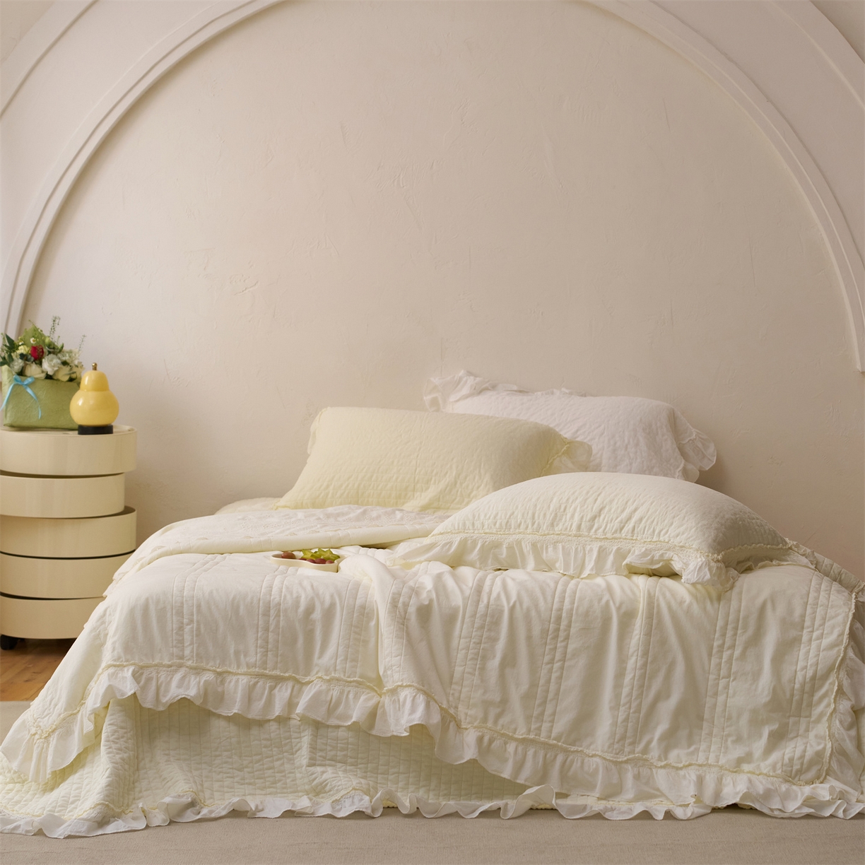 上喜 2026新款全棉七代砂洗多功能夏被床盖 啵啵黄