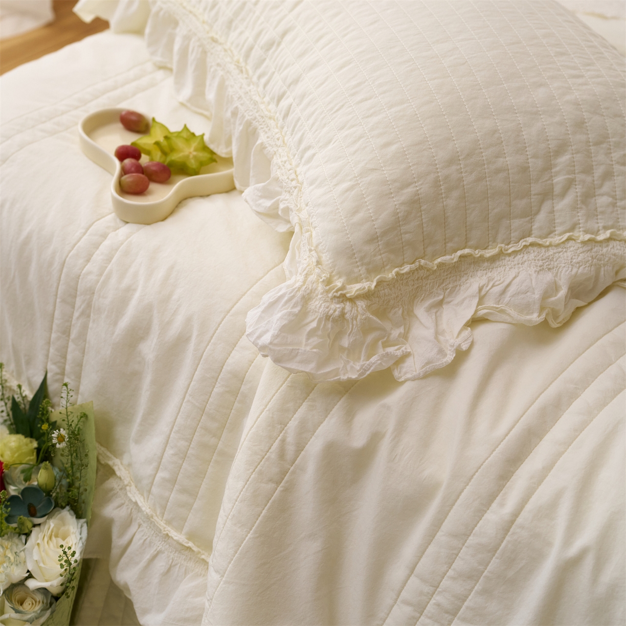 91家纺网 家纺一手货源 找家纺 上喜 2026新款全棉七代砂洗多功能夏被床盖 啵啵黄