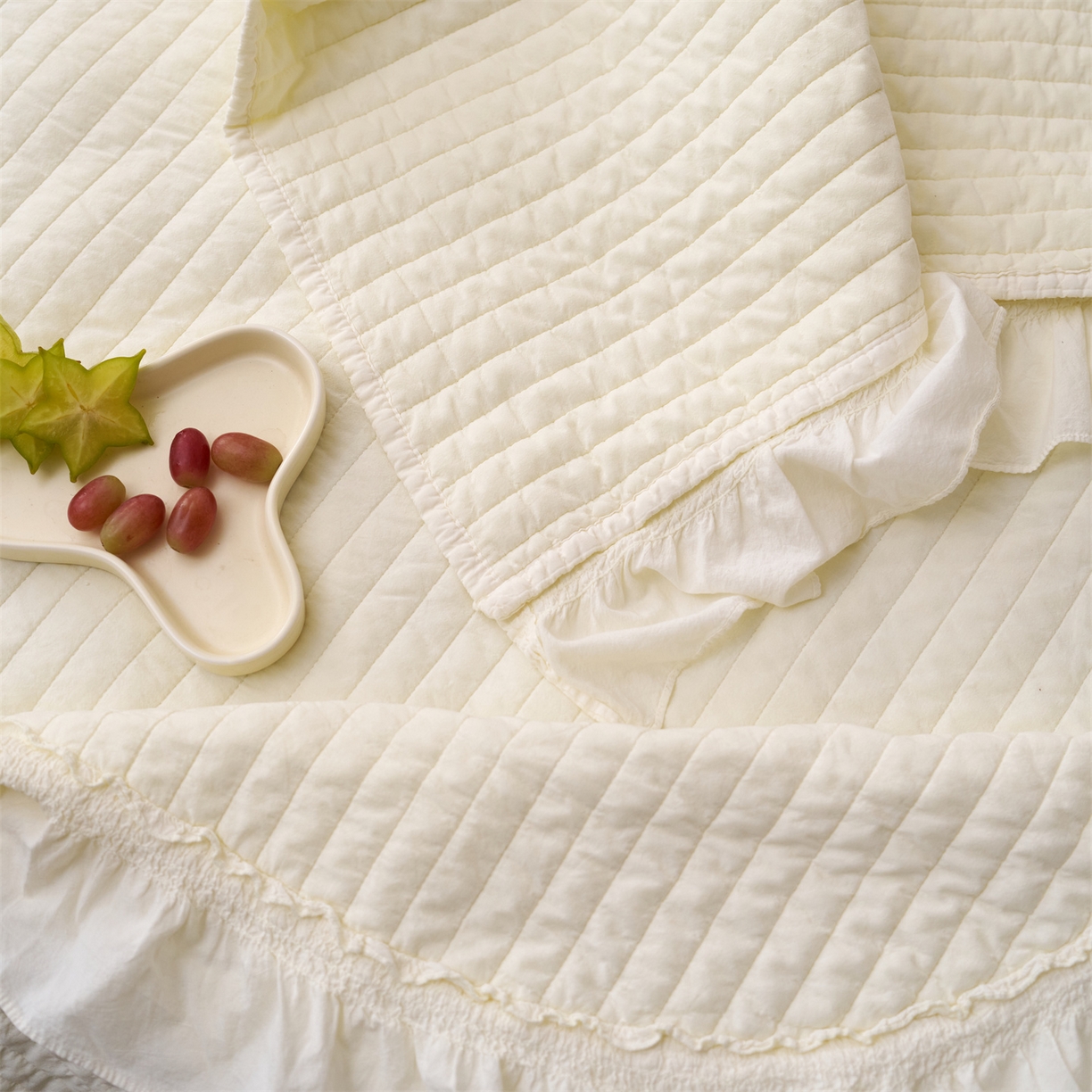 91家纺网 家纺一手货源 找家纺 上喜 2026新款全棉七代砂洗多功能夏被床盖 啵啵黄