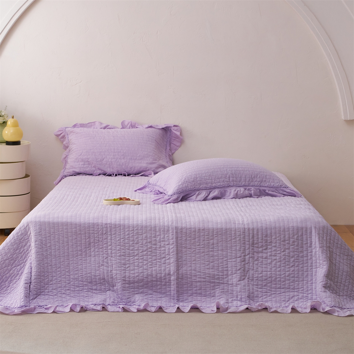 91家纺网 家纺一手货源 找家纺 上喜 2026新款全棉七代砂洗多功能夏被床盖 啵啵紫