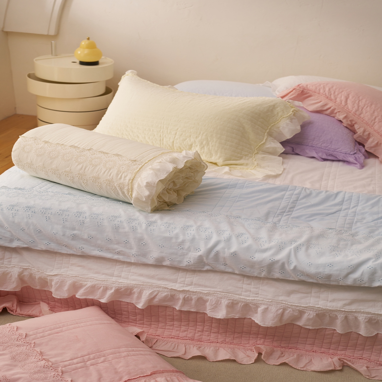 91家纺网 家纺一手货源 找家纺 上喜 2026新款全棉七代砂洗多功能夏被床盖 组合图