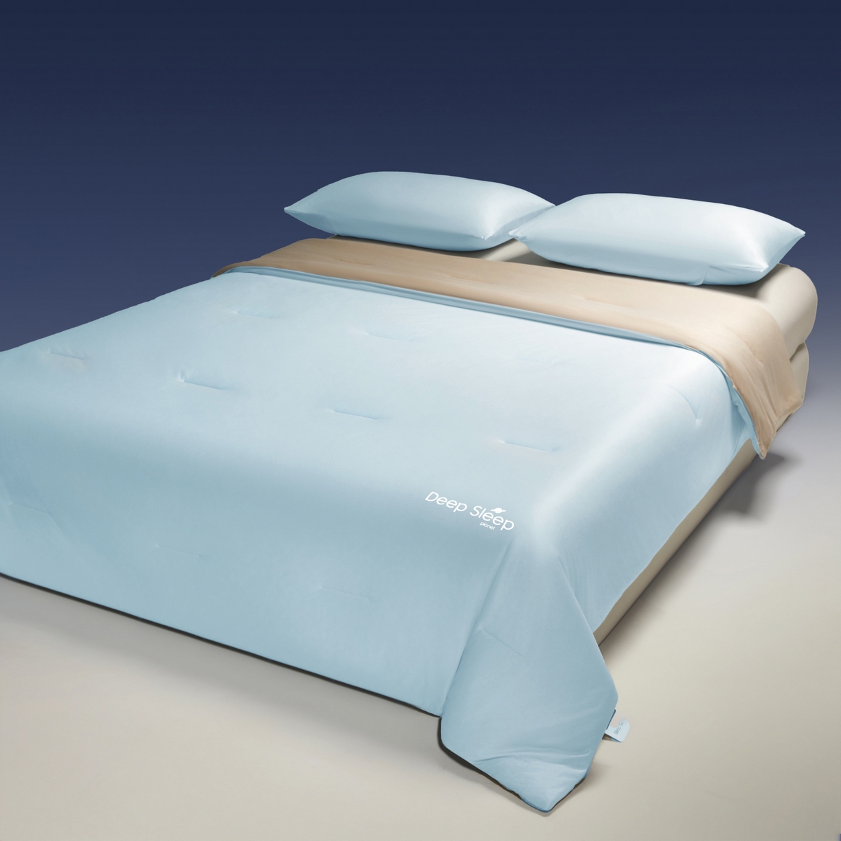 91家纺网 家纺一手货源 找家纺 老帅的工厂店 2026新款针织棉深睡控温夏被系列-系列二 水漾蓝 