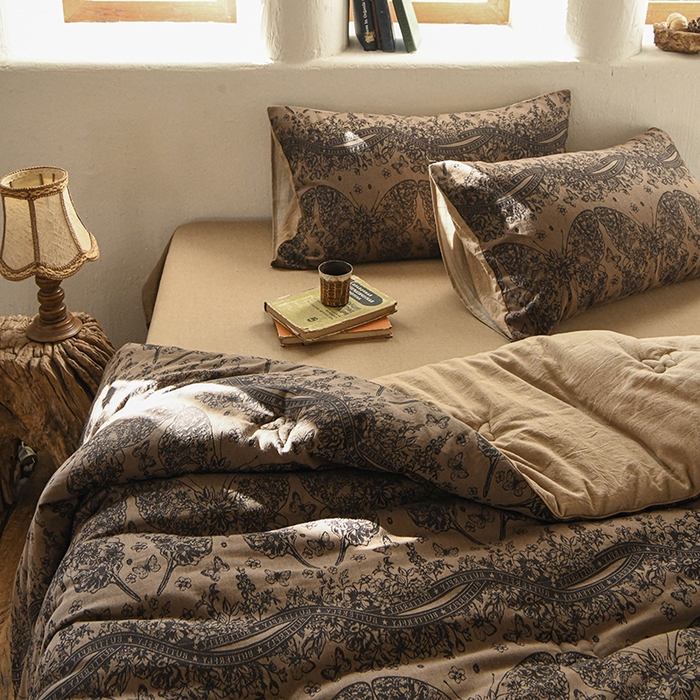 91家纺网 家纺一手货源 找家纺 （总）松色家居 2026新款全棉大豆冬被被子被芯-布拉格-咖