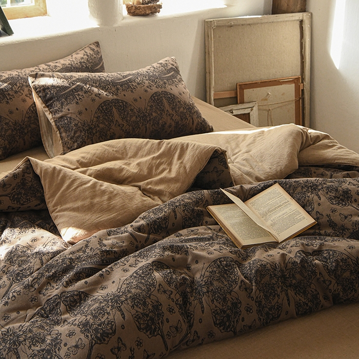 91家纺网 家纺一手货源 找家纺 （总）松色家居 2026新款全棉大豆冬被被子被芯-布拉格-咖