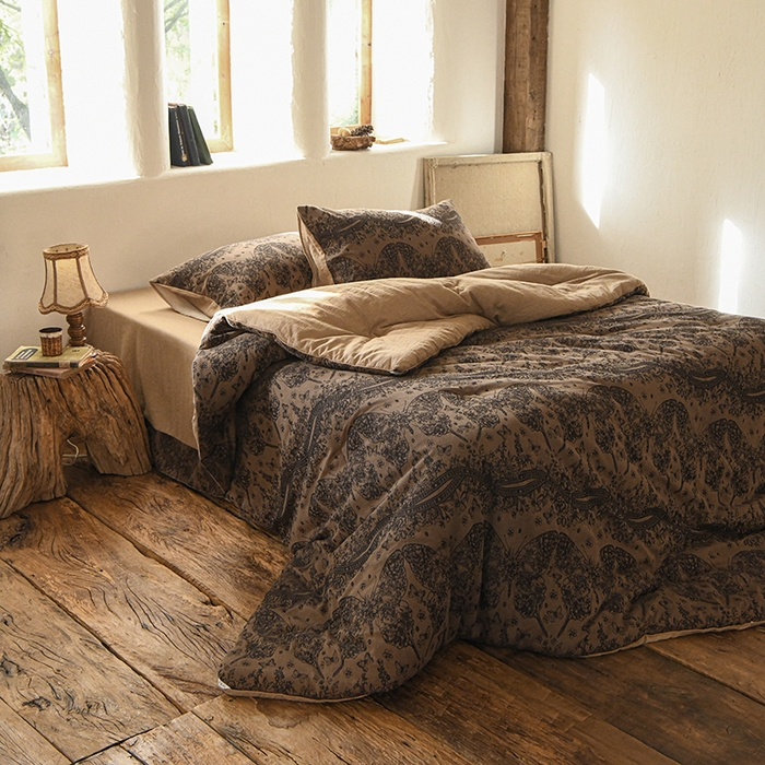 91家纺网 家纺一手货源 找家纺 （总）松色家居 2026新款全棉大豆冬被被子被芯-布拉格-咖