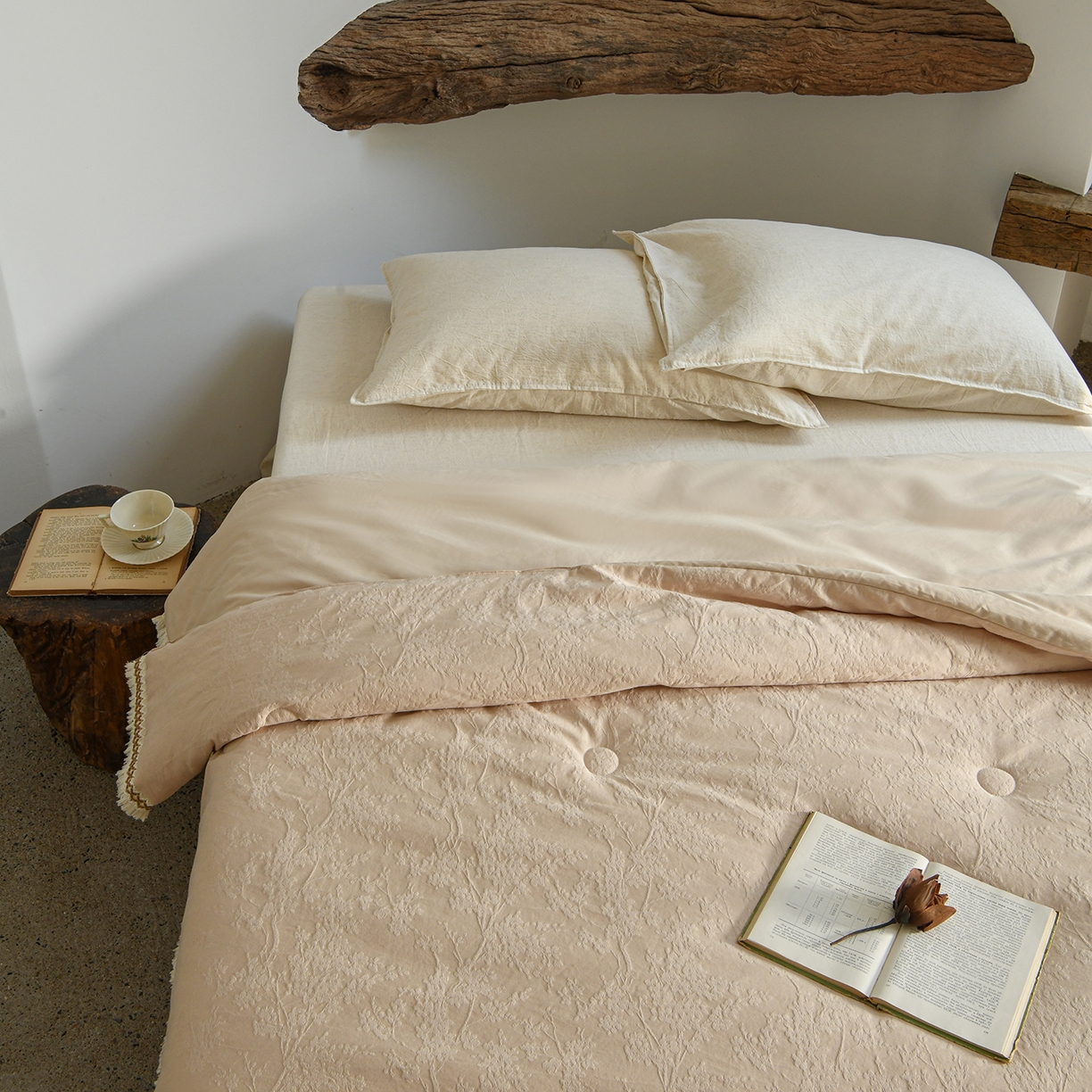 （总）松色家居 2026新款全棉大豆春秋被被子被芯-落月消愁-香槟