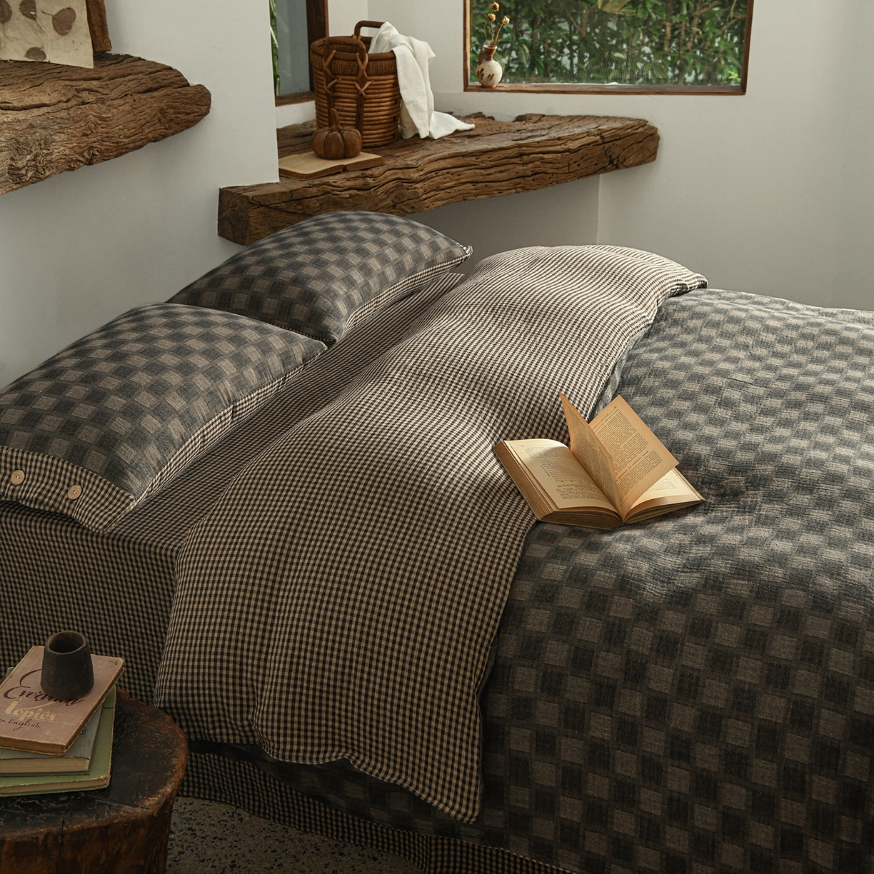 91家纺网 家纺一手货源 找家纺 （总）松色家居 2026新款全棉四件套-清逸-灰