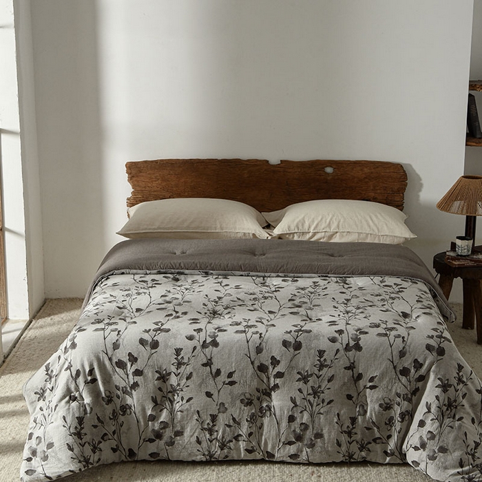 91家纺网 家纺一手货源 找家纺 （总）松色家居 2026新款棉麻水洗色织四件套被芯系列-禾里