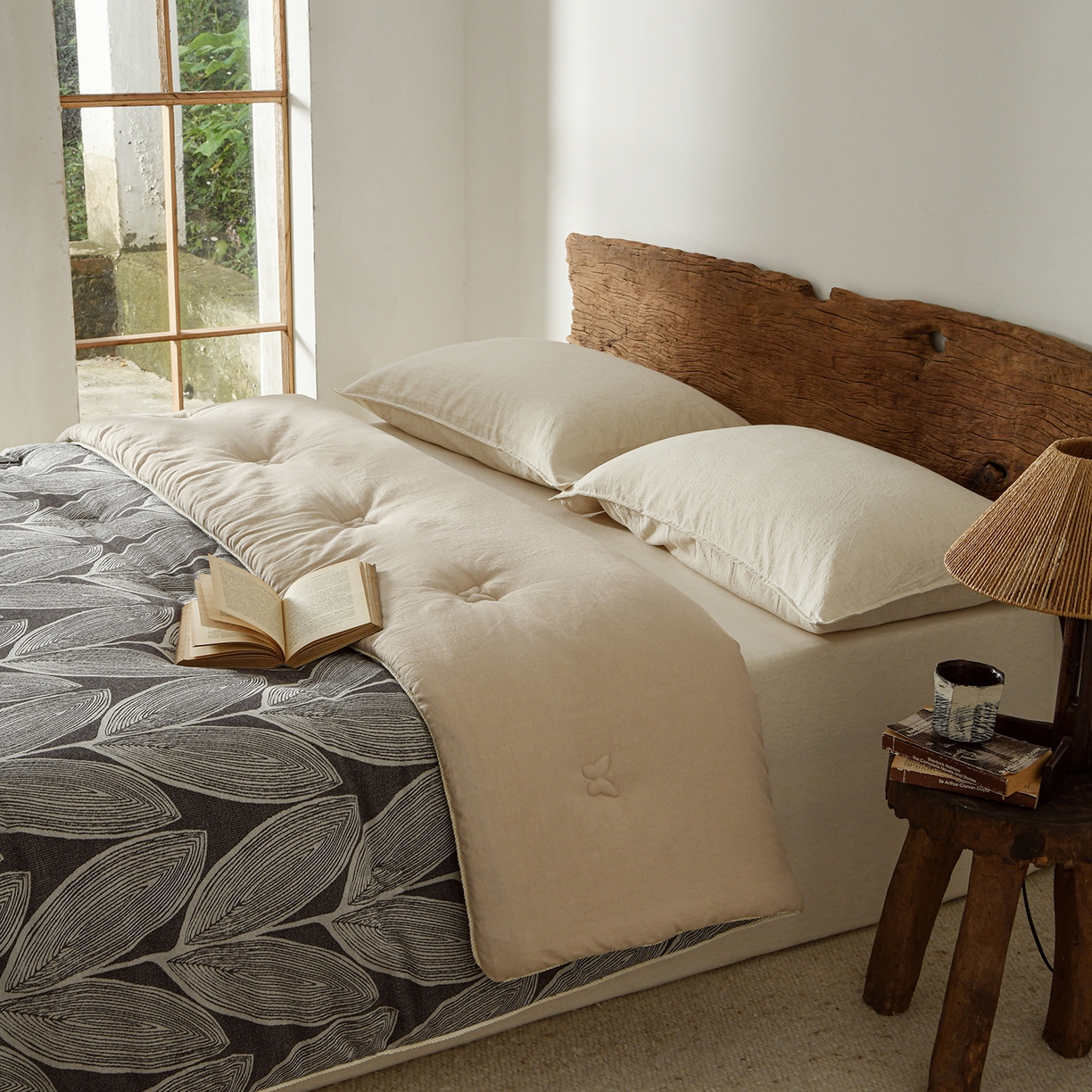 91家纺网 家纺一手货源 找家纺 （总）松色家居 2026新款全棉大豆冬被被子被芯-叶语轻喃-香槟