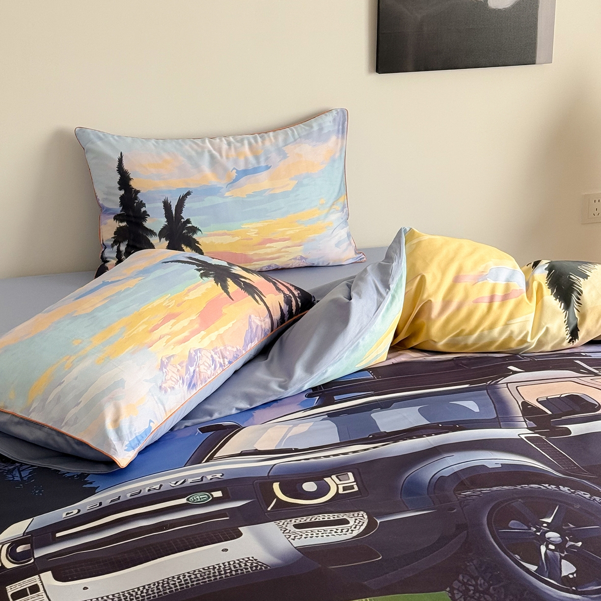 91家纺网 家纺一手货源 找家纺 （总）西西家居 2026新款100支澳棉数码印花独家专版数码汽车系列四件套--卫士